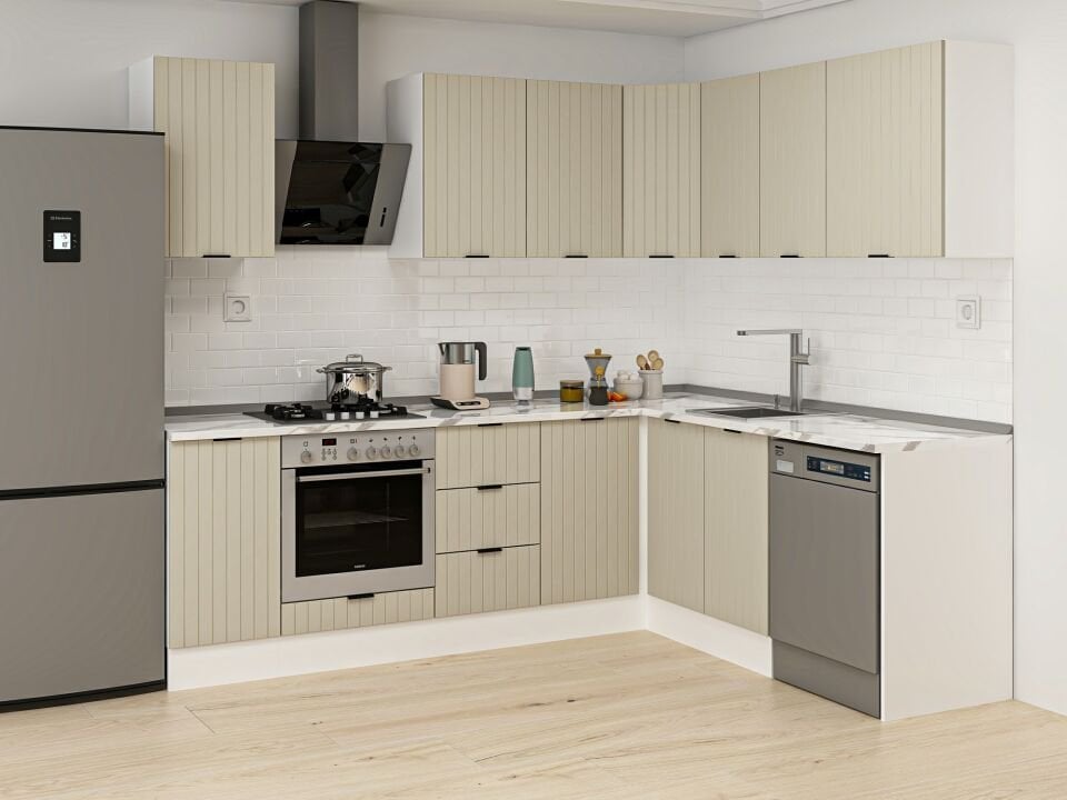 Alvinka 250-200X222 Cm Mbr_B Köşe Mutfak Dolabı