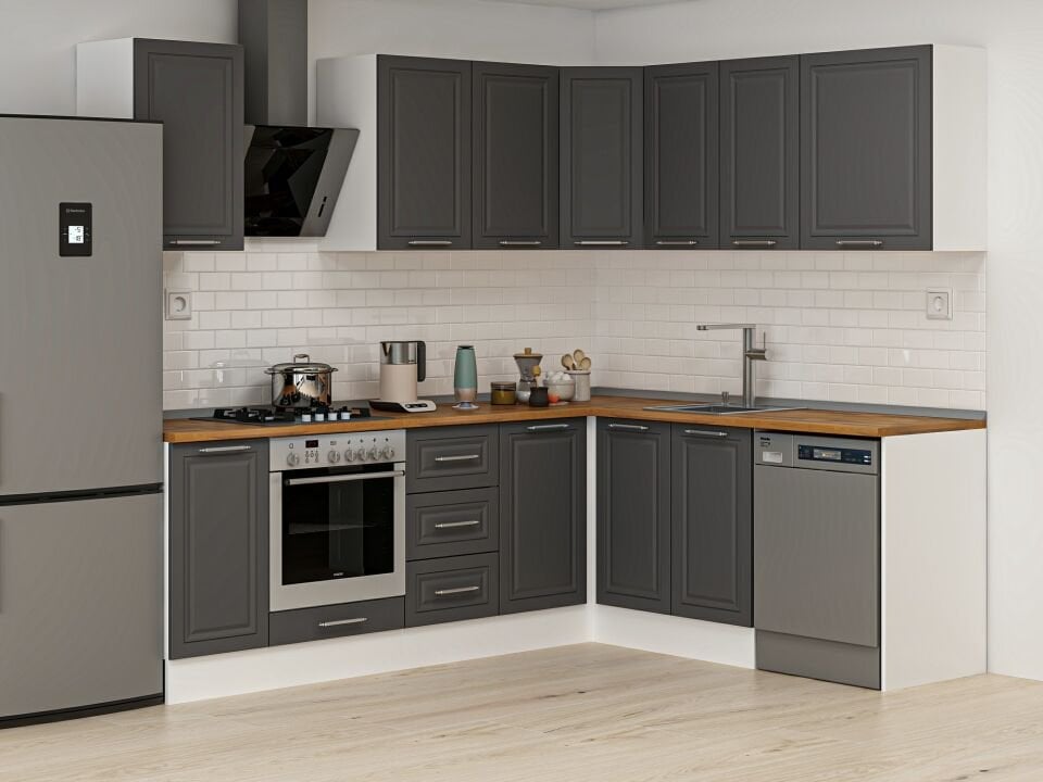 Alvinka 250-200X222 Cm Mbr_C Köşe Mutfak Dolabı