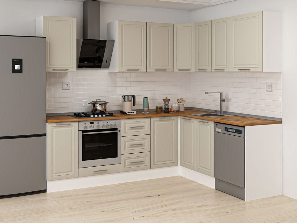 Alvinka 250-200X222 Cm Mbr_C Köşe Mutfak Dolabı