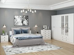 Kale Yatak Odası Set 61 Beyaz Mebran 210CM