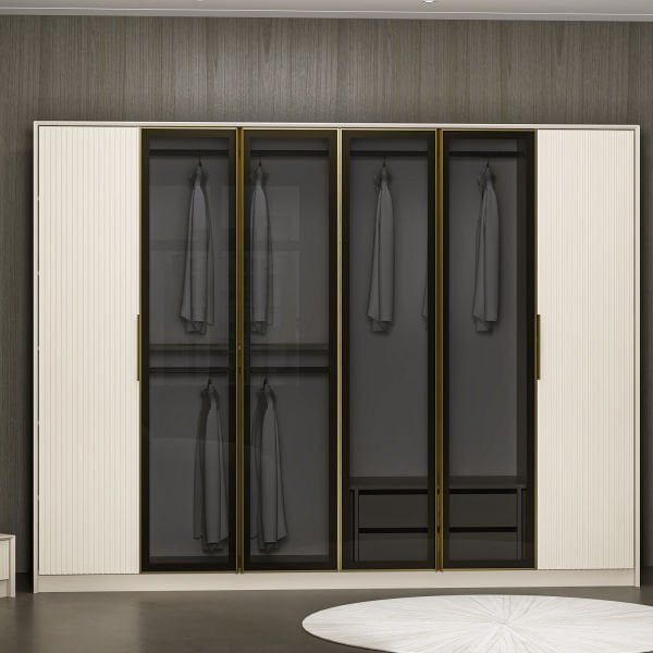 Kale Luxe 6 Kapaklı Gardırop - Kumtaşı