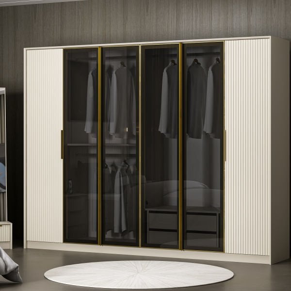 Kale Luxe 6 Kapaklı Gardırop - Kumtaşı