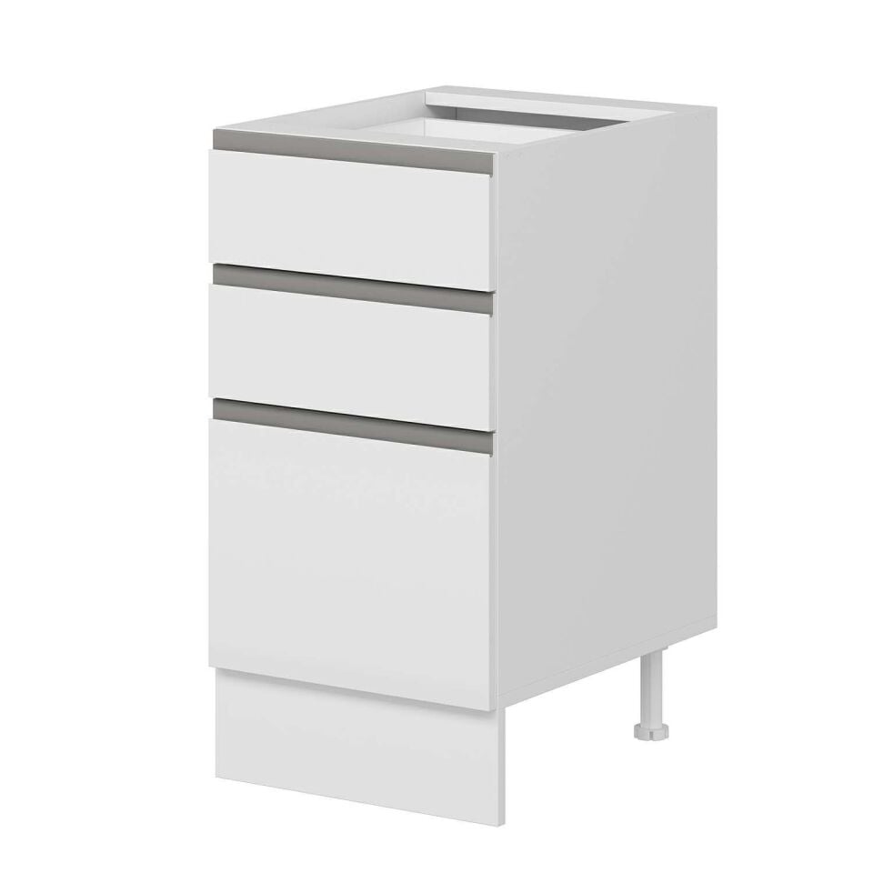 Alvinka Mutfak Modül Hg_J Alt 3Ç1B2K 45Cm Dolap Beyaz Beyaz Mdf