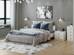 Kale Yatak Odası Set 63 Beyaz Mebran