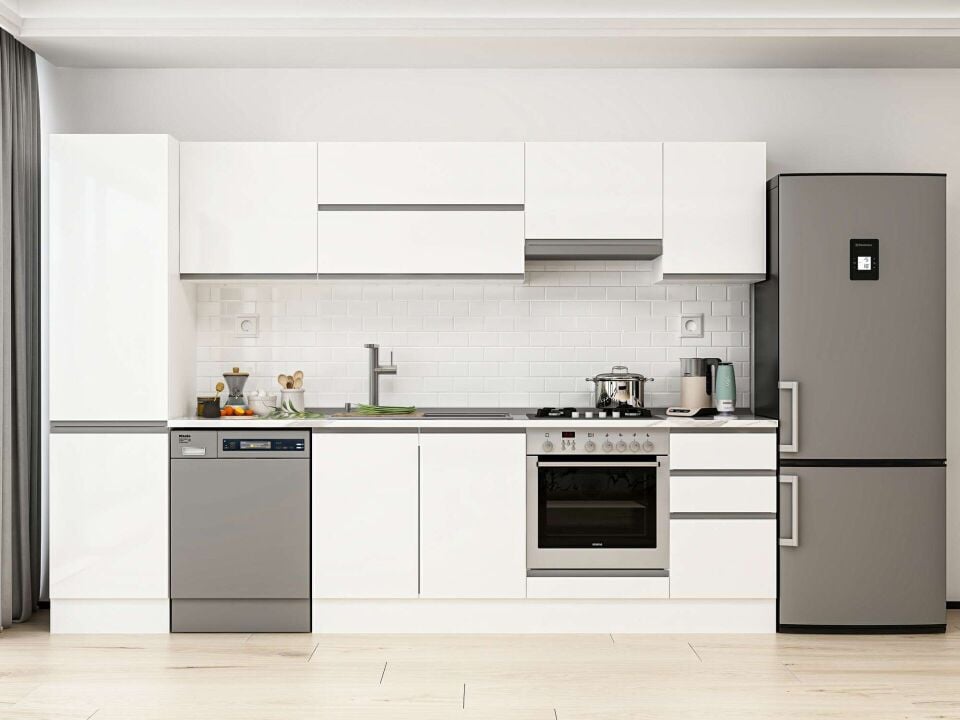 Alvinka 305X210 Cm High Gloss Mutfak Dolabı Mb-E90B50S45-1