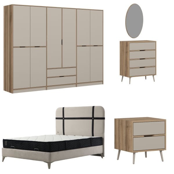 Elina Yatak Odası Takımı - Dore/Kumtaşı