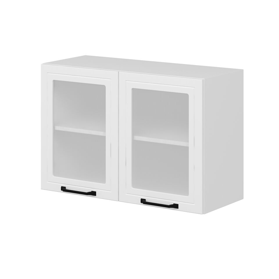 Alvinka Mutfak Modül Mbr_A Üst 2Dk1R 90-H60Cm Dolap Cam Beyaz Beyaz Mdf