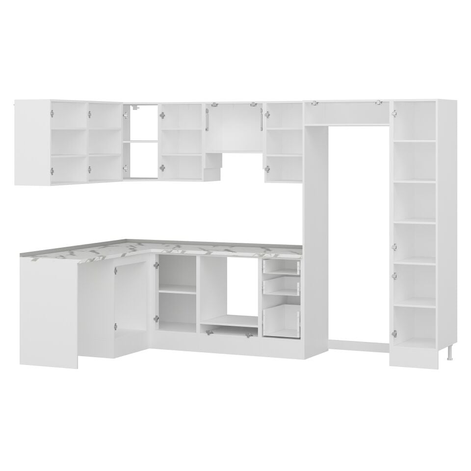 Alvinka 180-330X222 Cm Hg_J Köşe Mutfak Dolabı Antrasit - Mdf