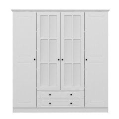 Kale 4 Mebran Kapaklı 2Ç Taçlı Dolap - Beyaz 190CM