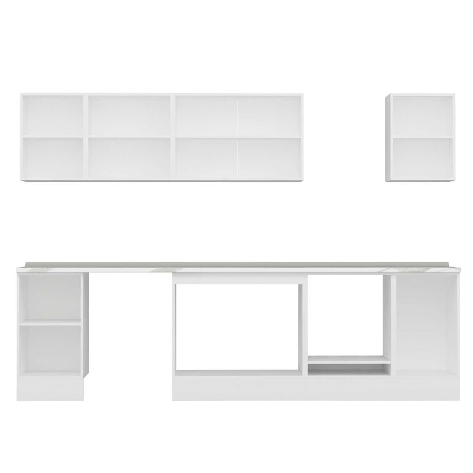Alvinka 300X210 Cm Klasik Mebran Mutfak Dolabı M-E90S45S45-2 Mebran | Kumtaşı - Suntalam