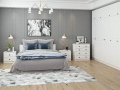 Kale Yatak Odası Set 76 Beyaz Mebran 210CM