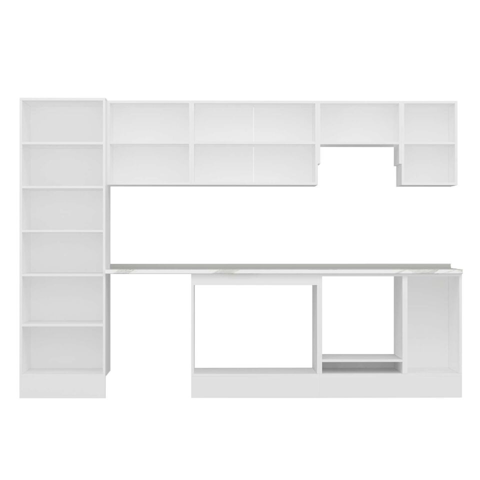 Alvinka 310X210 Cm High Gloss Mutfak Dolabı Mb-E90B60S40-1 High Gloss | Beyaz - Suntalam