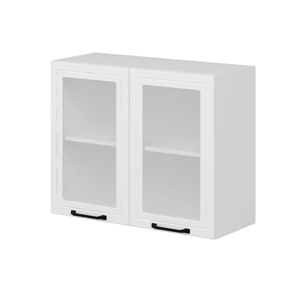 Alvinka Mutfak Modül Mbr_A Üst 2Dk1R 90-H72Cm Dolap Cam Beyaz Beyaz Mdf