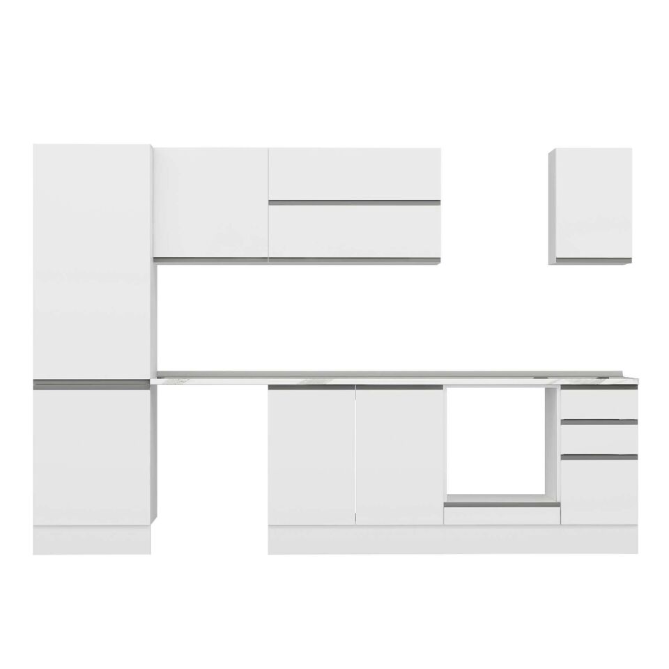 Alvinka 310X210 Cm High Gloss Mutfak Dolabı Mb-E90B60S40-2 High Gloss | Beyaz - Suntalam