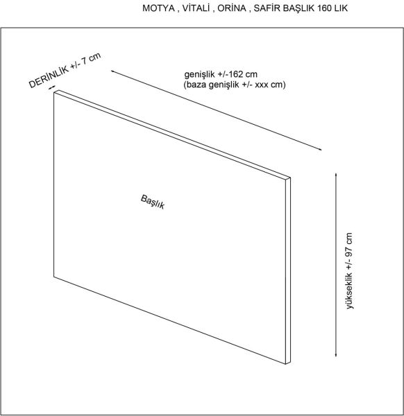 Motya Baza Başlığı - Antrasit 150x200