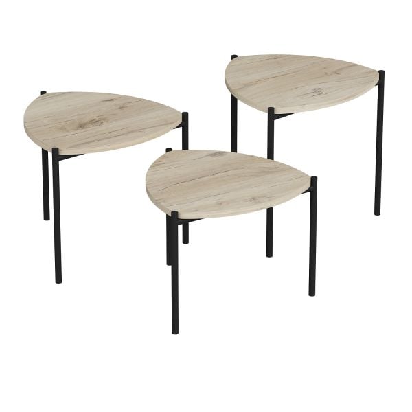 Minar Lenny 3 lü Metal Ayaklı Zigon Sehpa - Senza