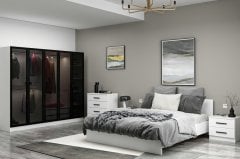 Kale Yatak Odası Set 84 Beyaz Cam Kapak 210CM