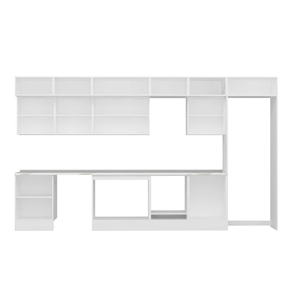 Alvinka 400X240 Cm High Gloss Mutfak Dolabı Mb-E80S60S60-3 High Gloss | Antrasit - Mdf