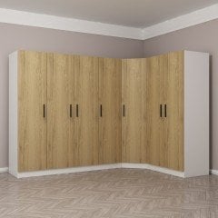 Kale 7 Kapaklı 2Ç Köşe Dolap - Pera Ceviz