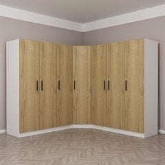 Kale 7 Kapaklı 4Ç Köşe Dolap - Pera Ceviz