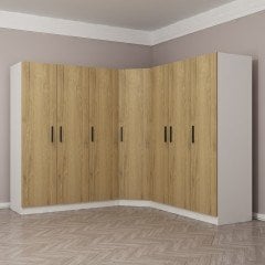 Kale 7 Kapaklı 4Ç Köşe Dolap - Pera Ceviz