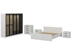 Kale Yatak Odası Set 87 Beyaz Cam Kapak