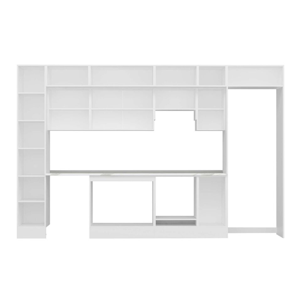 Alvinka 360X240 Cm High Gloss Mutfak Dolabı Mbb-E80B40S40-1 High Gloss | Antrasit - Suntalam