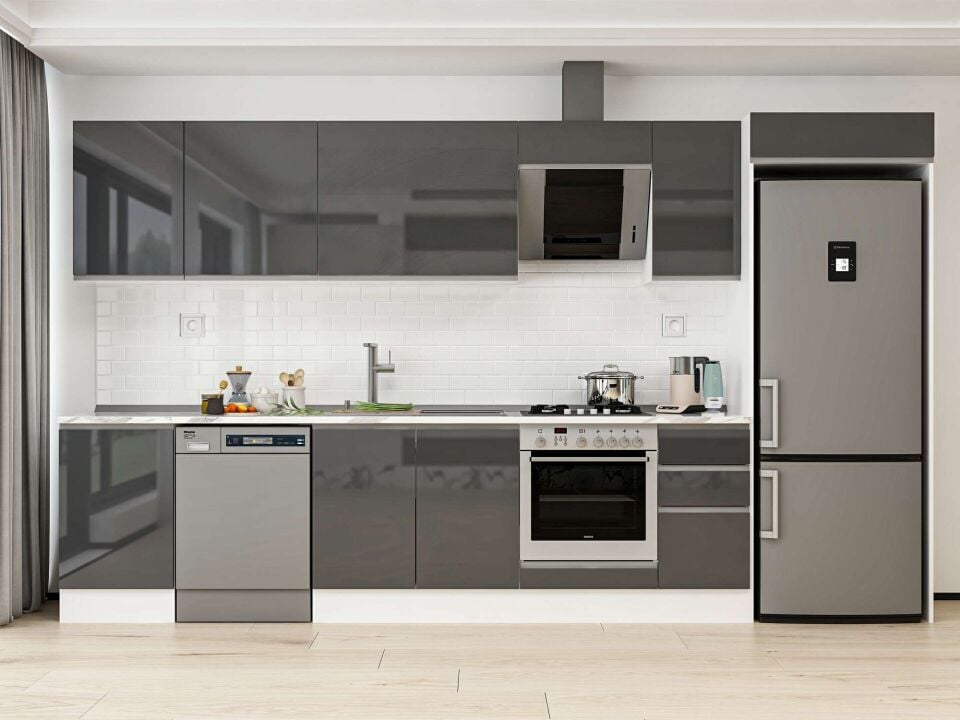 Alvinka 380X222 Cm High Gloss Mutfak Dolabı Mb-E90S50S40-2