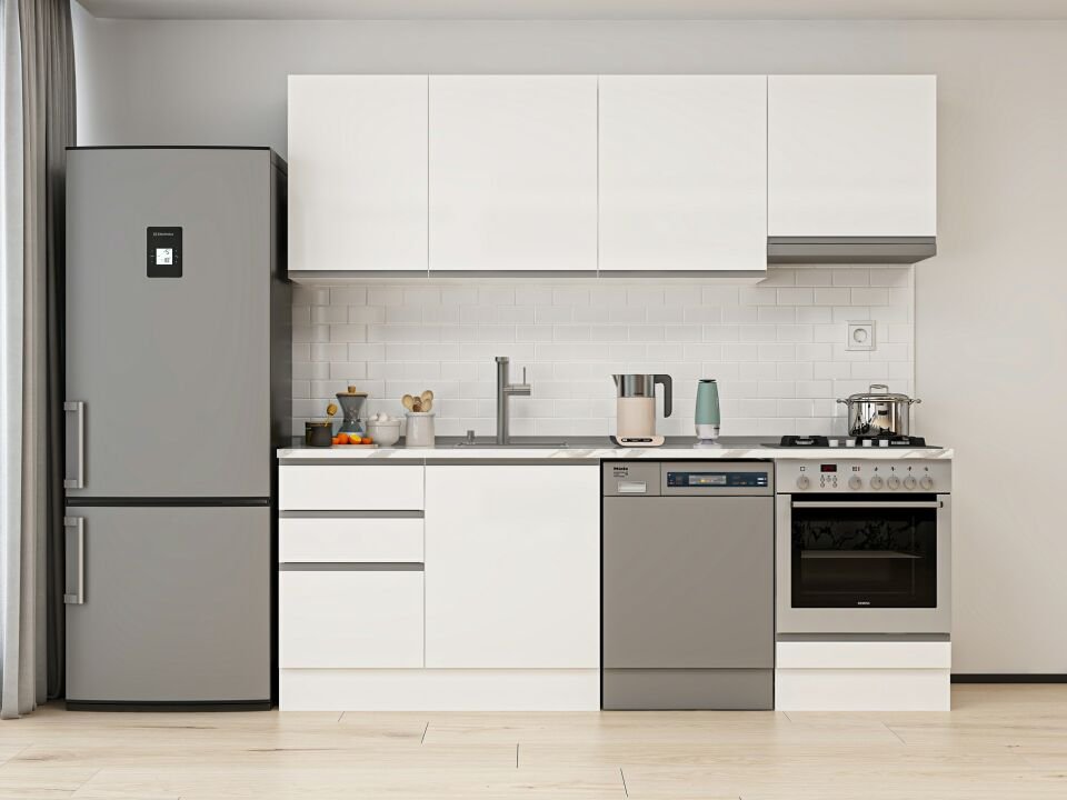 Alvinka 230X210 Cm Hg_J Mutfak Dolabı Beyaz - Mdf