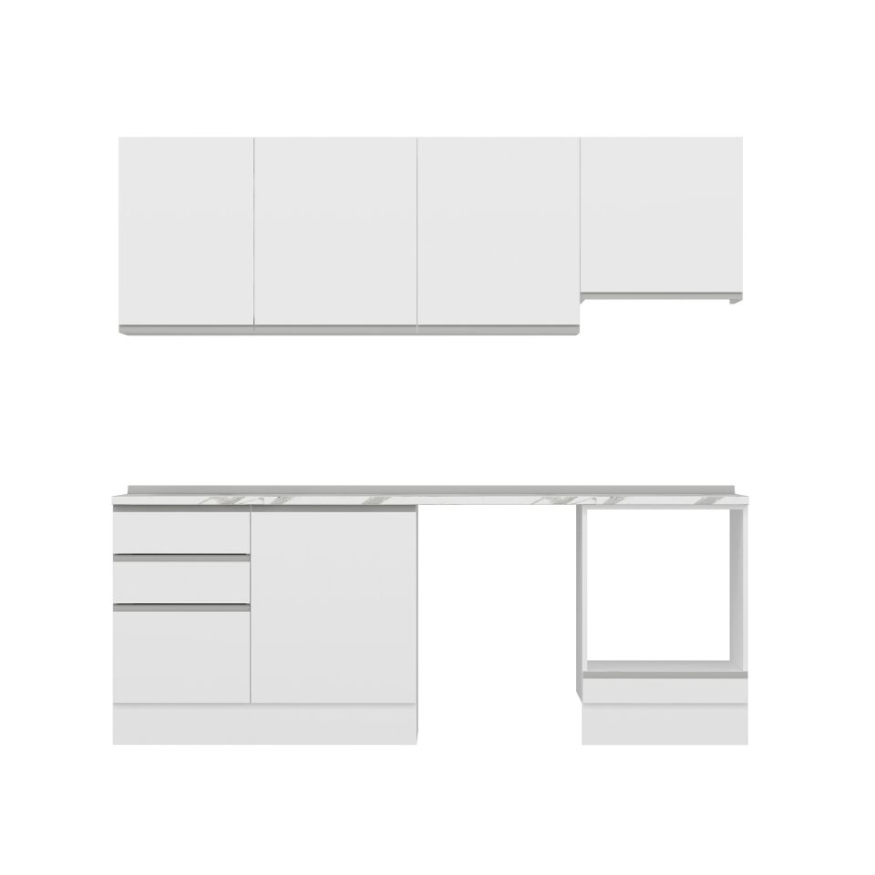 Alvinka 230X210 Cm Hg_J Mutfak Dolabı Beyaz - Mdf