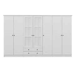 Kale 7 Mebran Kapaklı 2Ç Taçlı Dolap - Beyaz 210CM