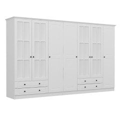 Kale 7 Mebran Kapaklı 4Ç Taçlı Dolap - Beyaz