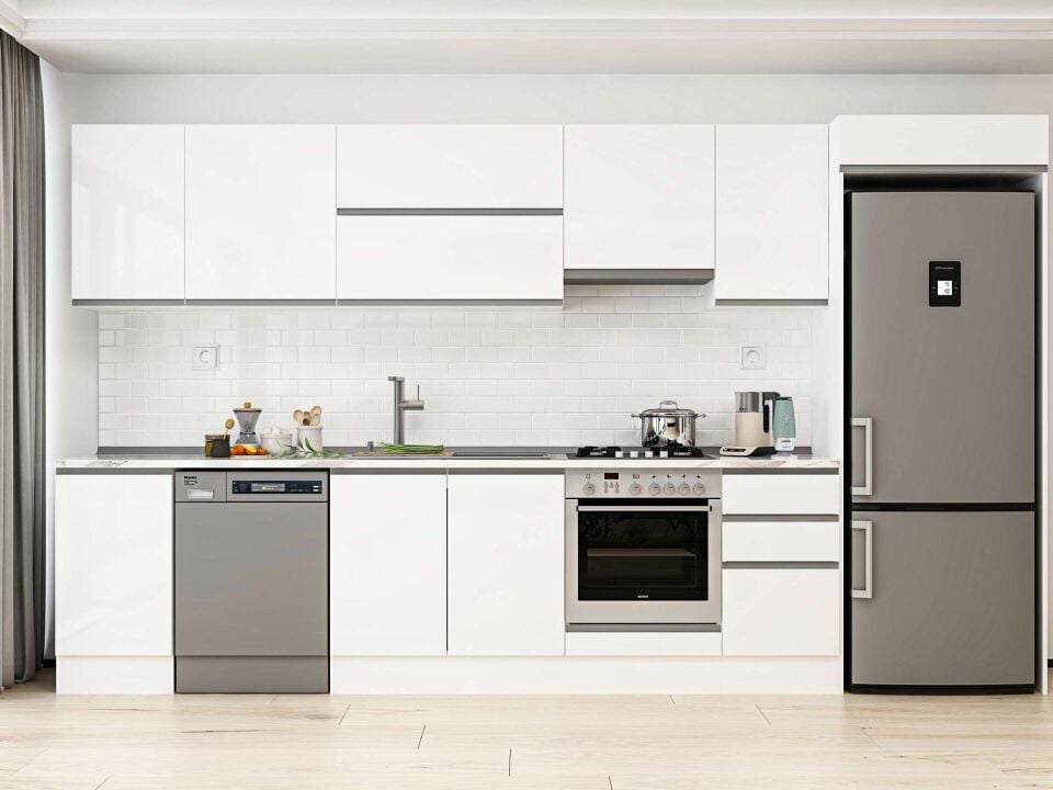 Alvinka 370X222 Cm High Gloss Mutfak Dolabı Mb-E80S45S45-1