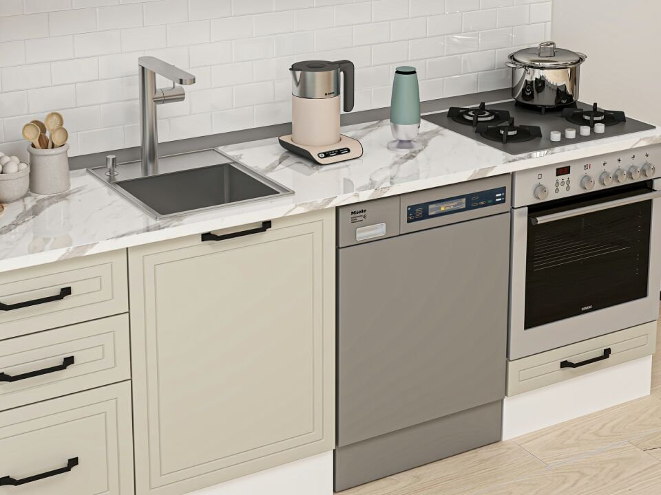 Alvinka 230X210 Cm Mbr_A Mutfak Dolabı Kumtaşı - Mdf