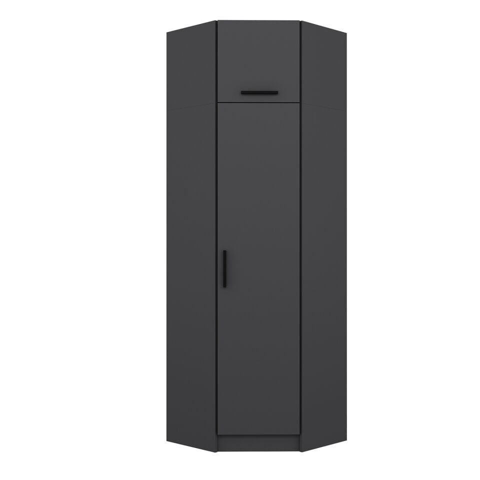 Kale 1 Kapaklı Köşe Dolap + Yüklük Antrasit Antrasit 255CM