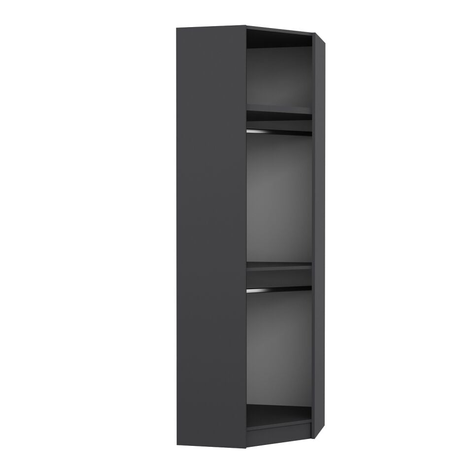 Kale 1 Kapaklı Köşe Dolap + Yüklük Antrasit Antrasit 255CM