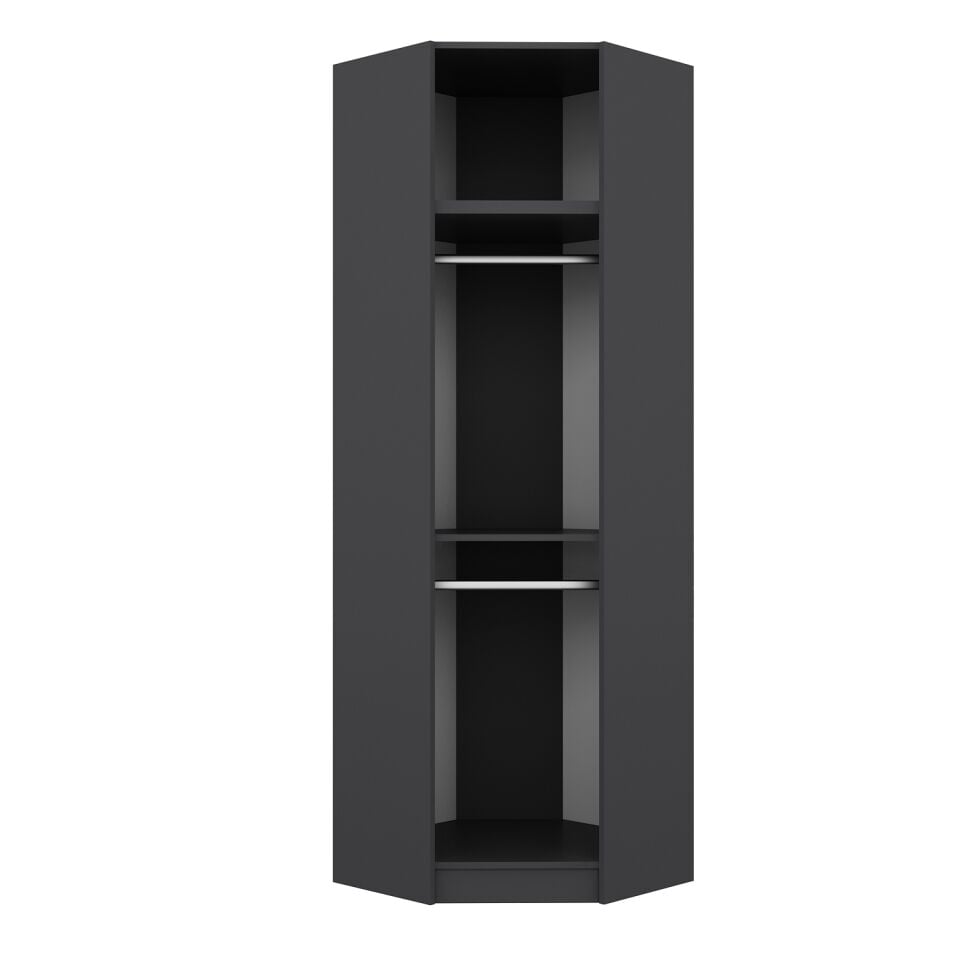 Kale 1 Kapaklı Köşe Dolap + Yüklük Antrasit Antrasit 255CM