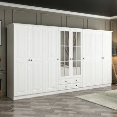 Kale 8 Mebran Kapaklı 2Ç Taçlı Dolap - Beyaz