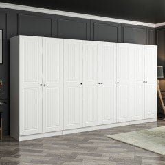 Kale 8 Mebran Kapaklı 2Ç Dolap - Beyaz 190CM