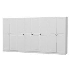 Kale 8 Mebran Kapaklı 2Ç Dolap - Beyaz 190CM