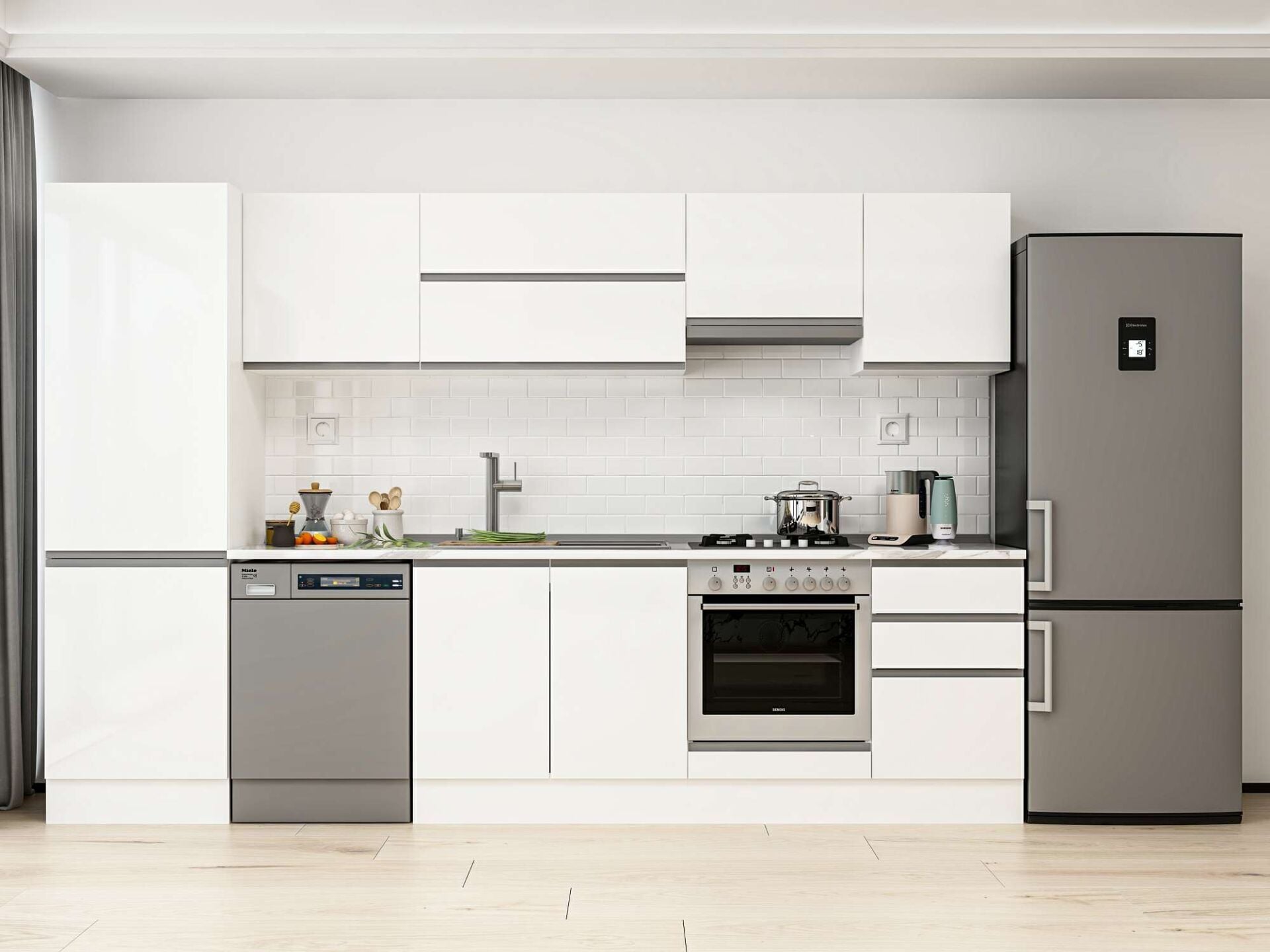 Alvinka 320X210 Cm High Gloss Mutfak Dolabı Mb-E90B60S50-1 High