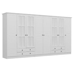 Kale 8 Mebran Kapaklı 4Ç Taçlı Dolap - Beyaz