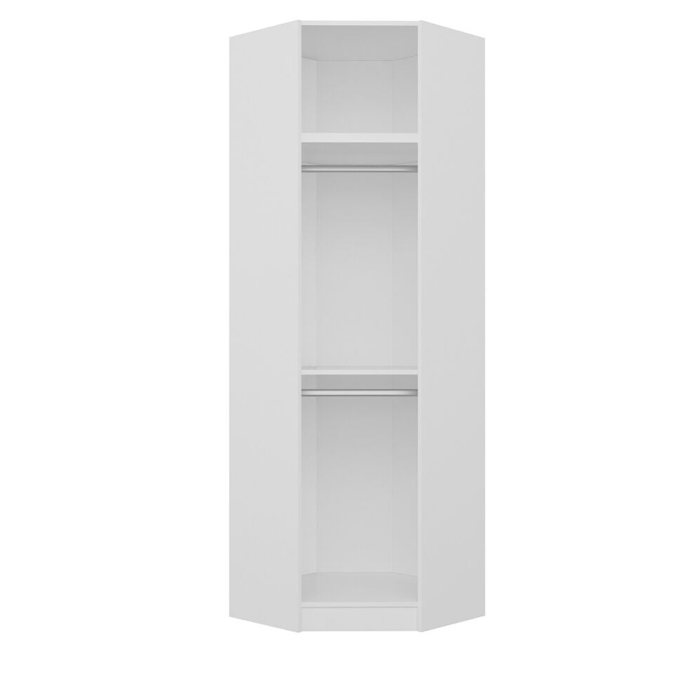 Kale 1 Kapaklı Köşe Dolap + Yüklük Beyaz Antrasit