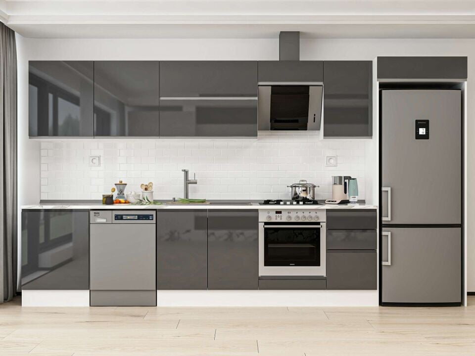 Alvinka 395X222 Cm High Gloss Mutfak Dolabı Mb-E90S60S45-2