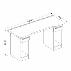 Phoenix 2 Çekmeceli Oyuncu Masası RGB Led Işıklı - Set 2