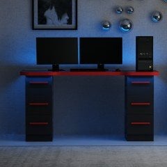 Phoenix 6 Çekmeceli Oyuncu Masası RGB Led Işıklı - Set 3
