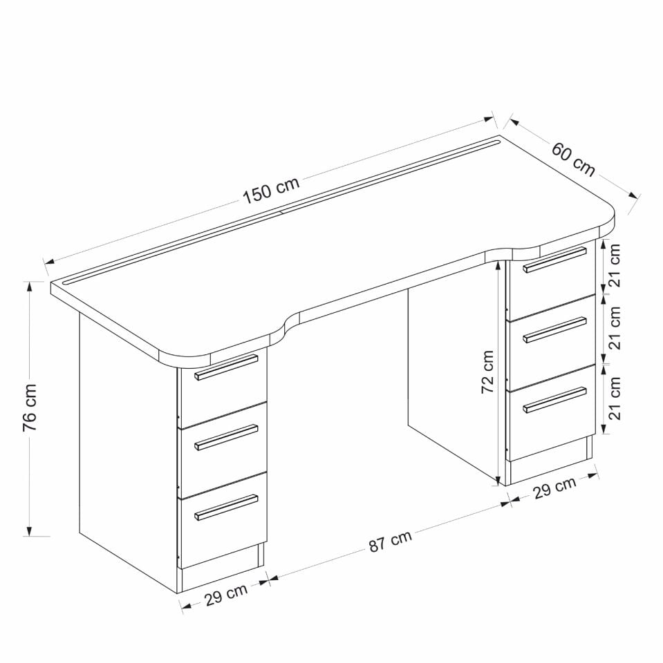 Phoenix 6 Çekmeceli Oyuncu Masası RGB Led Işıklı - Set 3