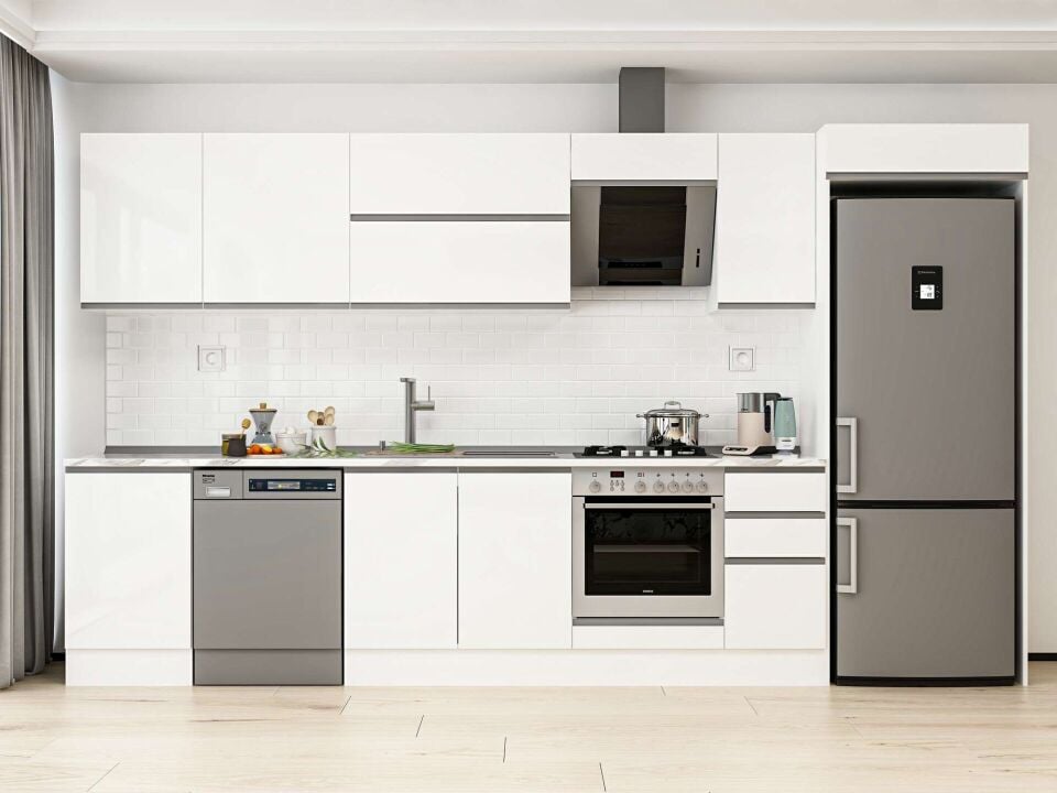 Alvinka 370X222 Cm High Gloss Mutfak Dolabı Mb-E80S50S40-2