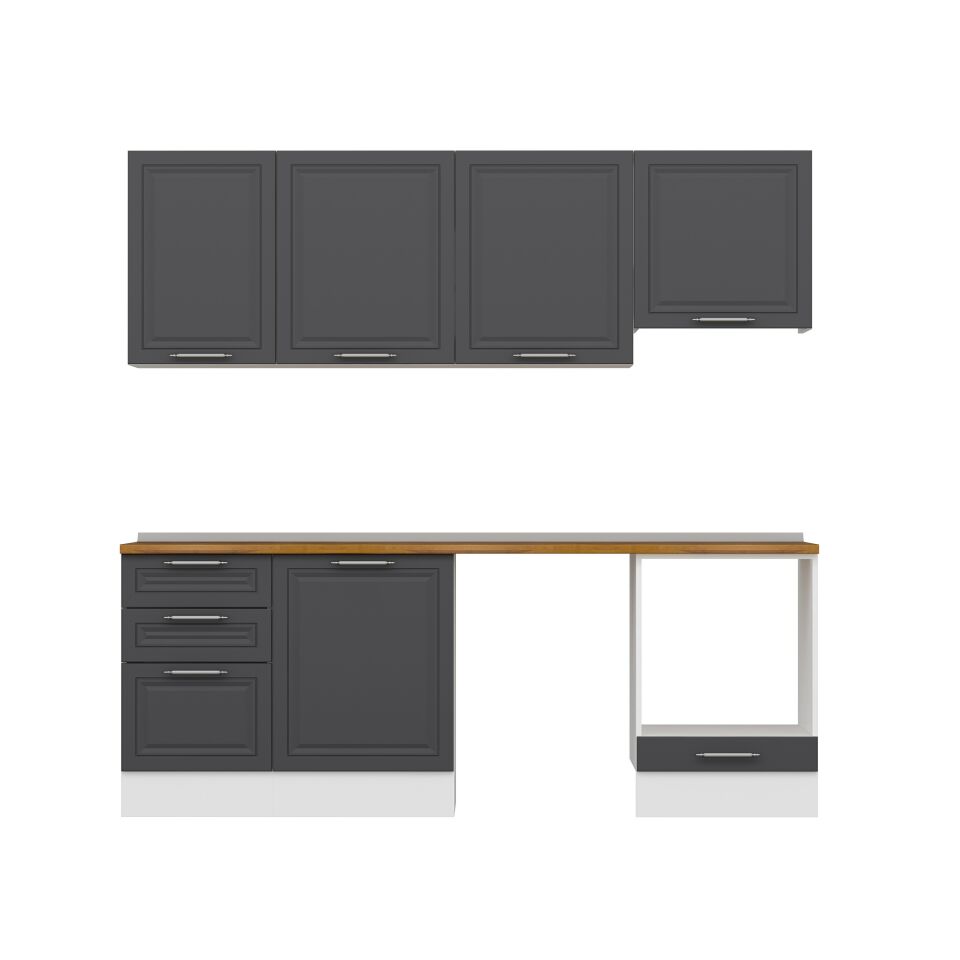 Alvinka 230X210 Cm Mbr_C Mutfak Dolabı Antrasit - Mdf