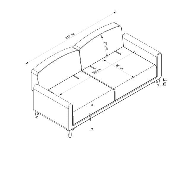 Retro 3'lü Koltuk Kumtaşı Ayak